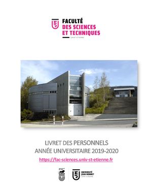 Livret Des Personnels Fst 2019 2020