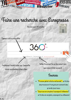 Fiche guide - Faire une recherche avec Europresse