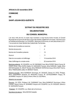 Compte Rendu Du 20 Novembre 2018