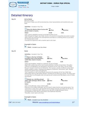 Last Minute Dubai Packages - Get Detailed Itinerary at Cox & Kings