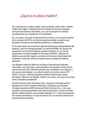 Qué Es La Placa Madre