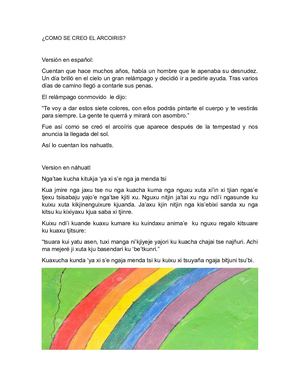 Como Se Creo El Arcoiris Cuento Nahuatl