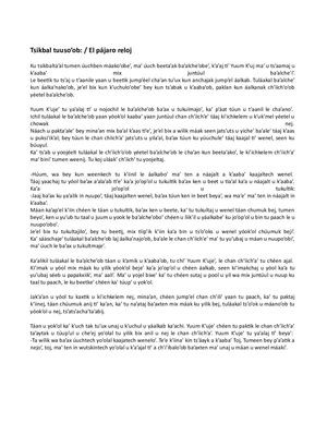 Cuento En Lengua Maya