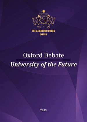 Oxford Debate ‘University of the Future’