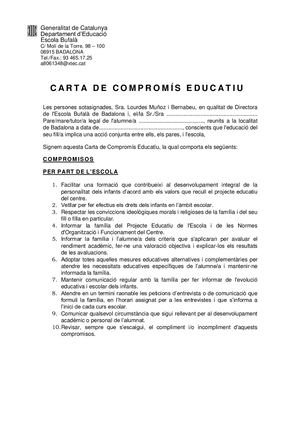 Carta Compromís Educatiu