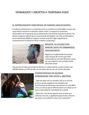 Embarazos Y Abortos A Temprana Edad Mariana Valdes