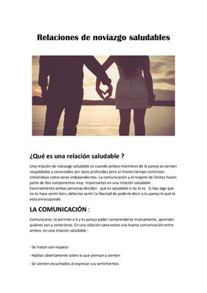 Relaciones De Noviazgo Saludable