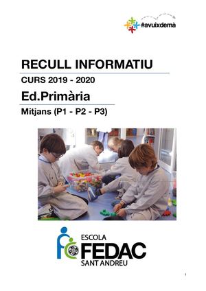 Recull Informatiu Mitjans de Primària 19-20