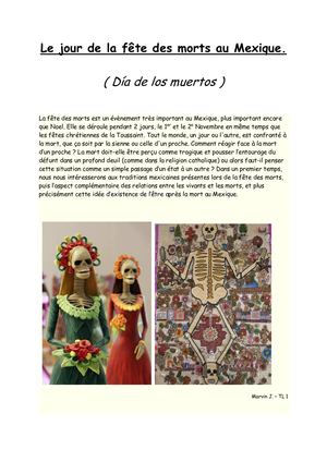 Annexe 4 Le Jour De La Fête Des Morts Au Mexique Notes Sur La Conférence (2)