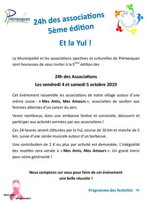 Programme 24 H Des Associations - 4 et 5 octobre 2019