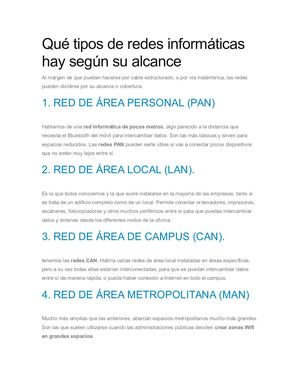Qué Tipos De Redes Informáticas Hay Según Su Alcance