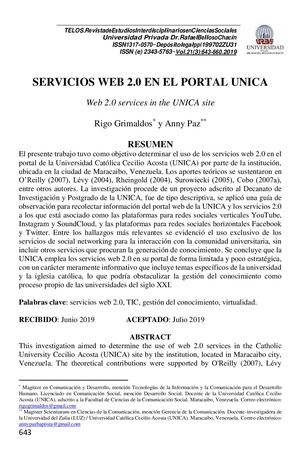 Servicios Web 2 0 En El Portal Unica