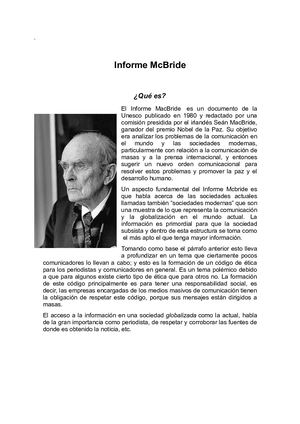 El Informe Mc Bride