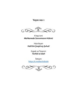 Mahkemede Savunmanın Hükmü