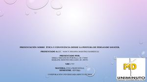 ÉTica Y Convivencia Desde Postura De Fernnado Savater