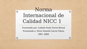 Norma Internacional De Calidad Nicc 1