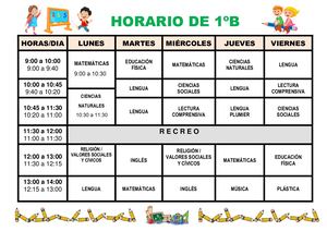 Horario Clase 1º B Doc Aula