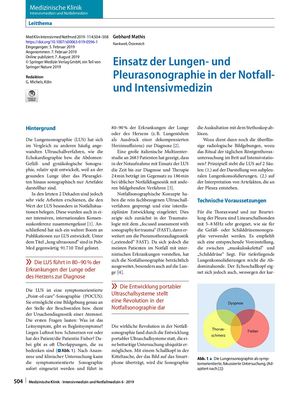 05 Einsatz Der Lungen- Und Pleurasonographie In Der Notfall- Und Intensivmedizin