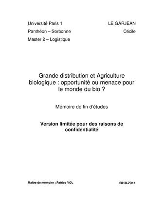 MASTERLOG P13 MEMOIRE 2011 - LE GARJEAN Cecile