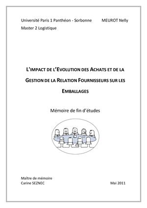 MASTERLOG P13 MEMOIRE 2011 - MEUROT Nelly