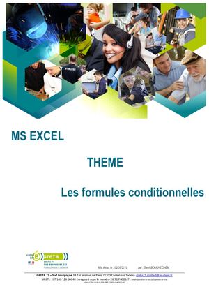 EXCEL 2010 - Dossier N°12 Les Formules Conditionnelles