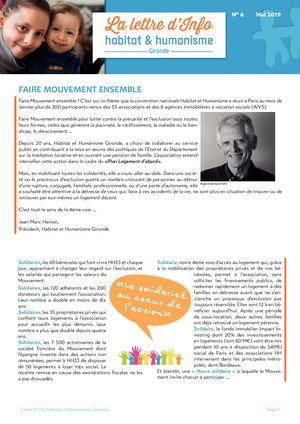 Newsletter  Mai 2019 Habitat et Humanisme Bordeaux