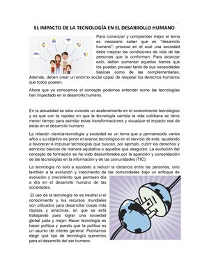 El Impacto De Las Tecnologías En El Desarrollo Humano