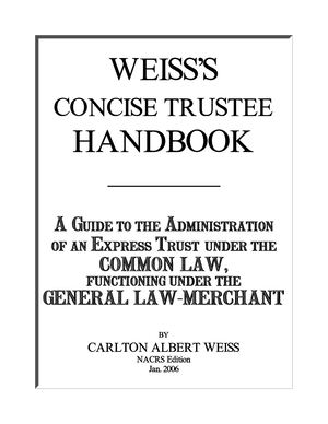 THE TRUSTEE HANDBOOK #1-FOR THE PRIVATE SECTOR