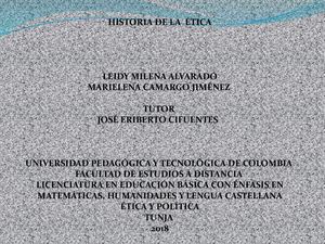 Historia De La Etica