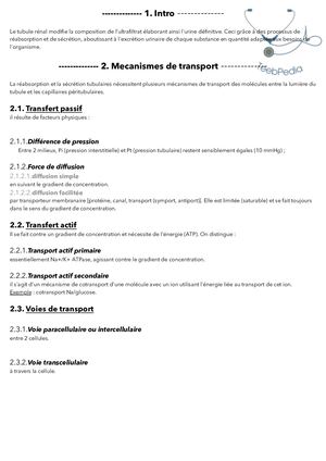 Fonctions Tubulaires (Résumé G Imed)