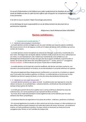 1 Racines Rachidiennes