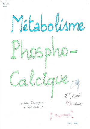 Métabolisme Phospho Calcique