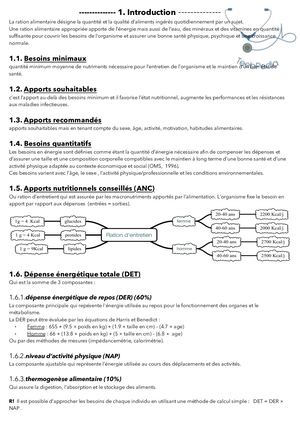 Ration Alimentaire (Résumé G Imed).