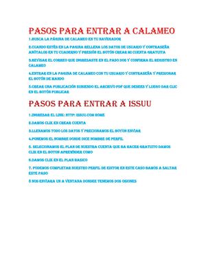 Pasos Para Entrar A Calameo