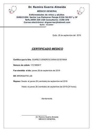 Certificado Medico Dr Guerra