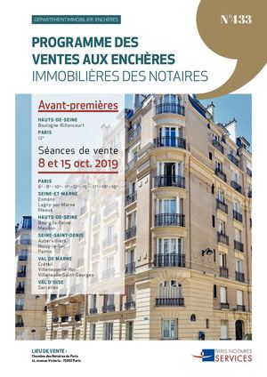 Programme des ventes aux enchères des 8 et 15 octobre 2019