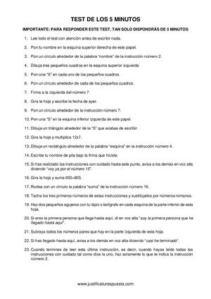 Test De Los 5 Minutos