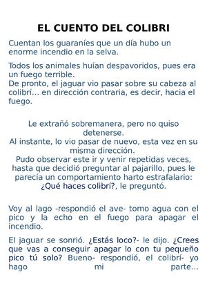 El Cuento Del Colibri