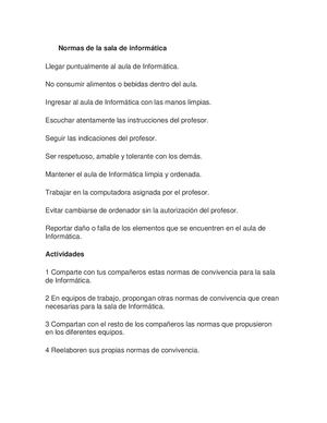Normas De La Sala De Informática