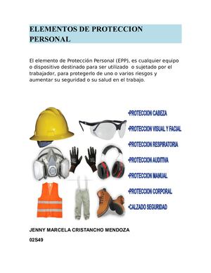 Elementos De Proteccion Personal Epp