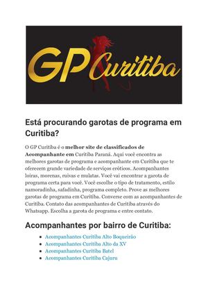 Garotas De Programa Em Curitiba E Acompanhantes Ctba – Gp Curitiba