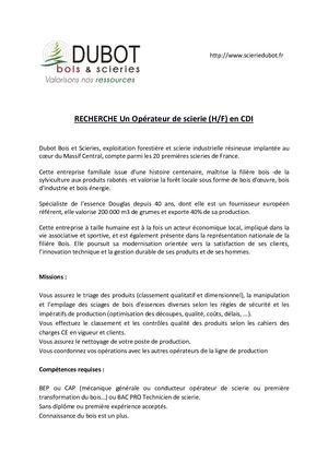 Opérateur De Scierie