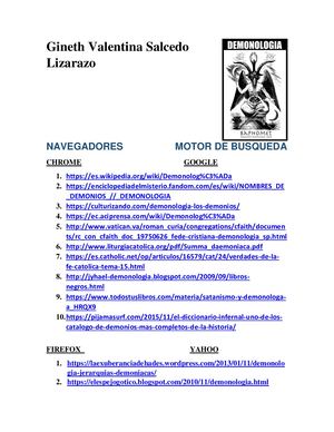 Gineth Valentina Salcedo Lizarazo Demonologia