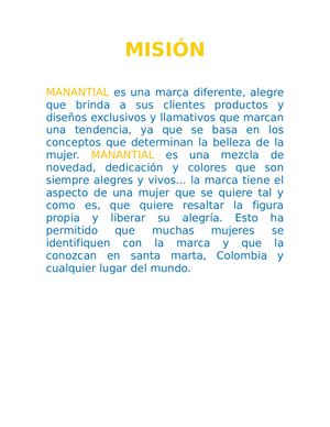 Misión Vision Manantial