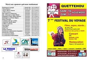 Programme 7° Festival Du Voyage 16 Et 17 Novembre 2019 à Quettehou
