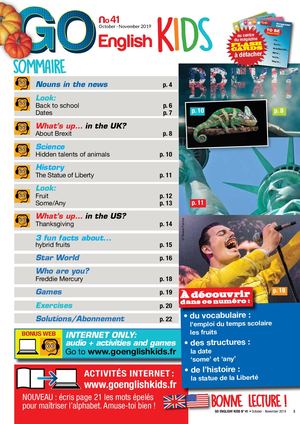 Go English Kids n°41 / Sommaire