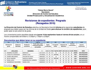 Revision De Expediente Pregrado 2019 (Rezagados)
