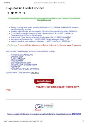 Planos De Saude Hospital 8 De Maio Planos De Saude Sp