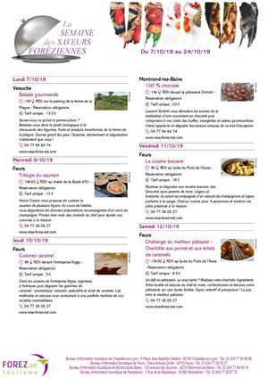 Semaine Des Saveurs Foréziennes Programme 2019