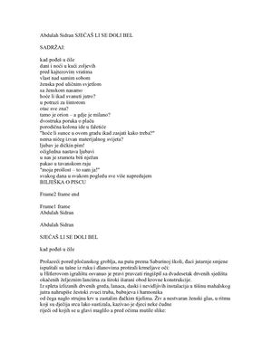 Abdulah Sidran - Sjećaš li se Doli Bel